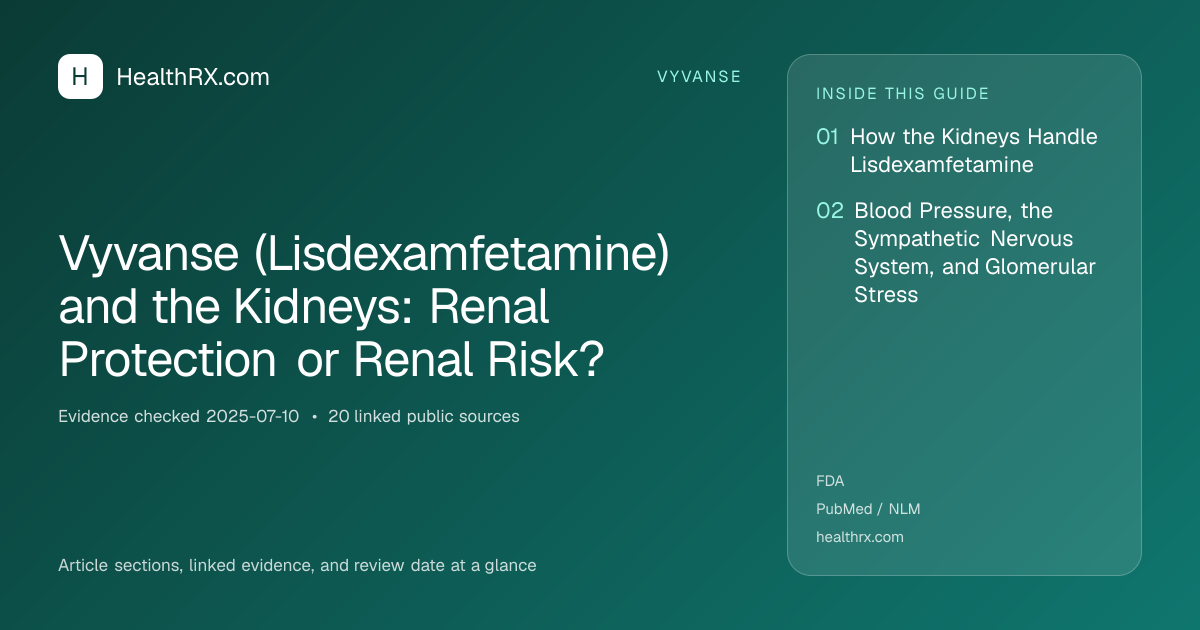 Evidence overview for Vyvanse (Lisdexamfetamine) and the Kidneys: Renal Protection or Renal Risk?