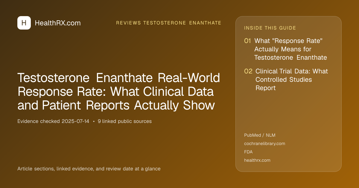 Evidence overview for Testosterone Enanthate Real-World Response Rate: What Clinical Data and Patient Reports Actually Show