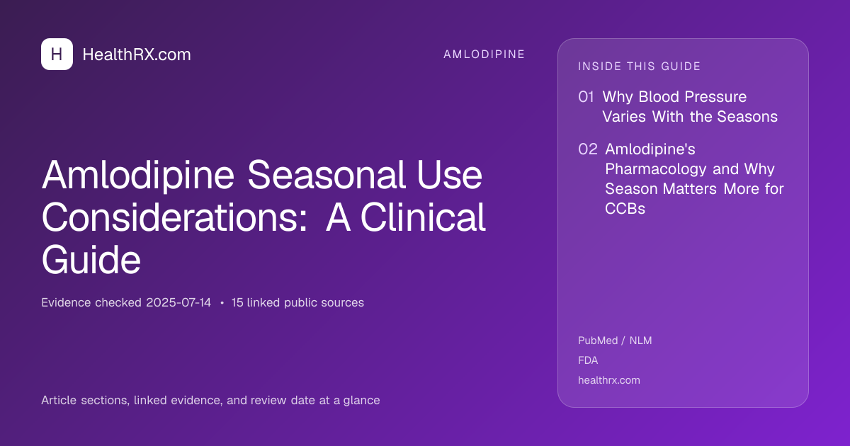 Evidence overview for amlodipine: Amlodipine Seasonal Use Considerations: A Clinical Guide