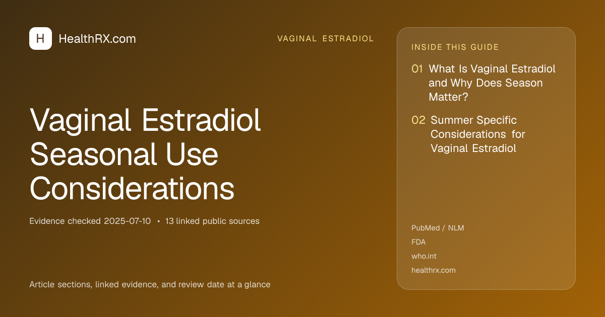 Evidence overview for Vaginal Estradiol Seasonal Use Considerations