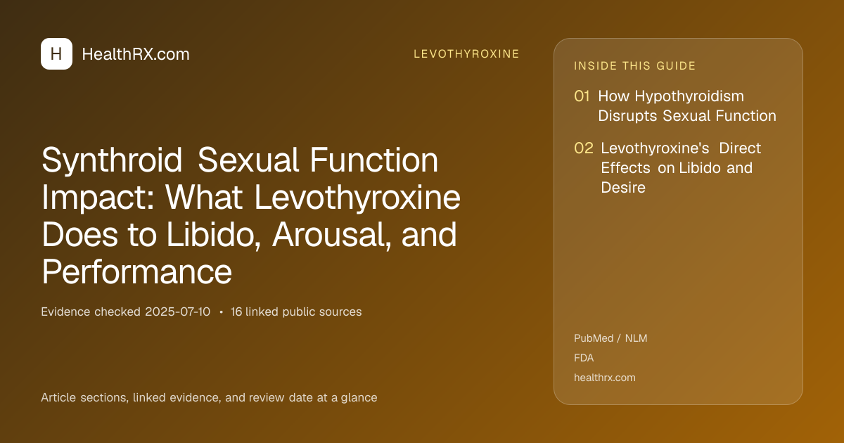 Evidence overview for levothyroxine: Synthroid Sexual Function Impact: What Levothyroxine Does to Libido, Arousal, and Performance