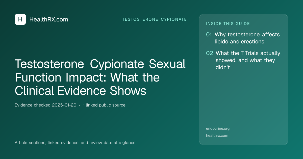 Evidence overview for Testosterone Cypionate Sexual Function Impact: What the Clinical Evidence Shows