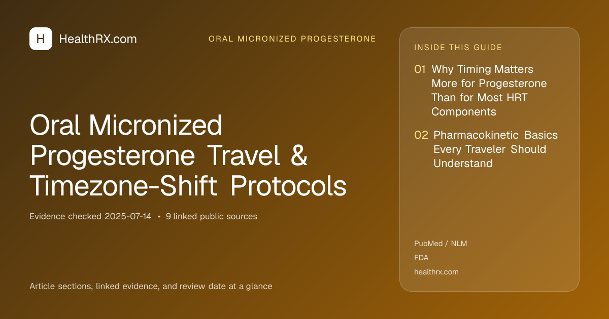 Evidence overview for Oral Micronized Progesterone Travel & Timezone-Shift Protocols