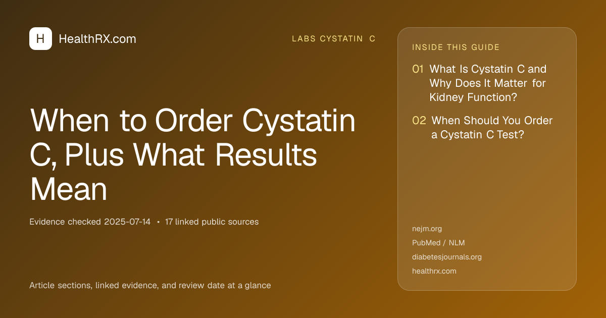 Evidence overview for When to Order Cystatin C, Plus What Results Mean