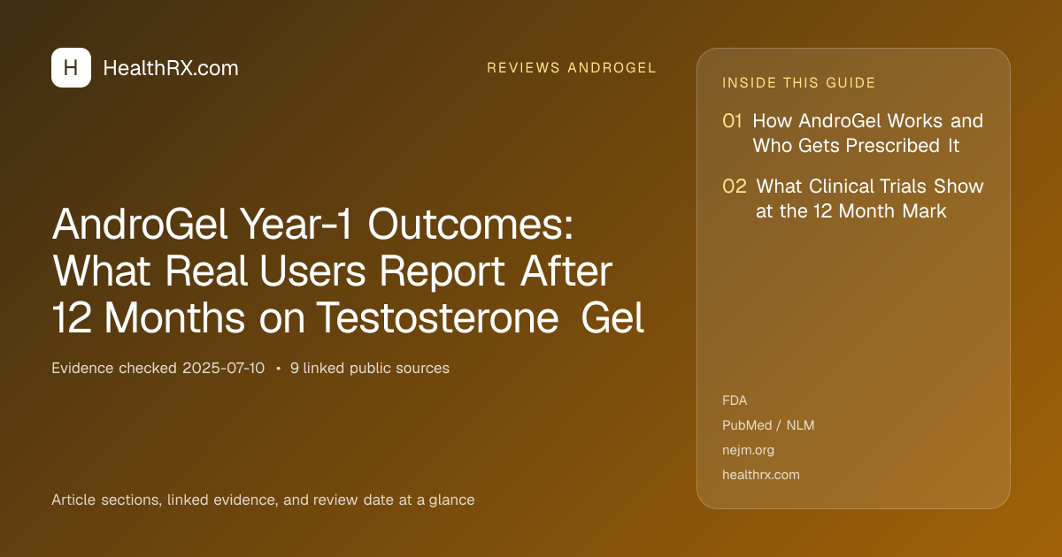 Evidence overview for AndroGel Year-1 Outcomes: What Real Users Report After 12 Months on Testosterone Gel