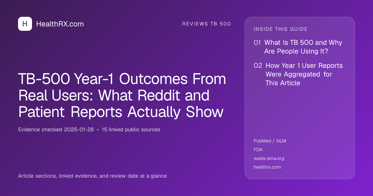 Evidence overview for TB-500 Year-1 Outcomes From Real Users: What Reddit and Patient Reports Actually Show