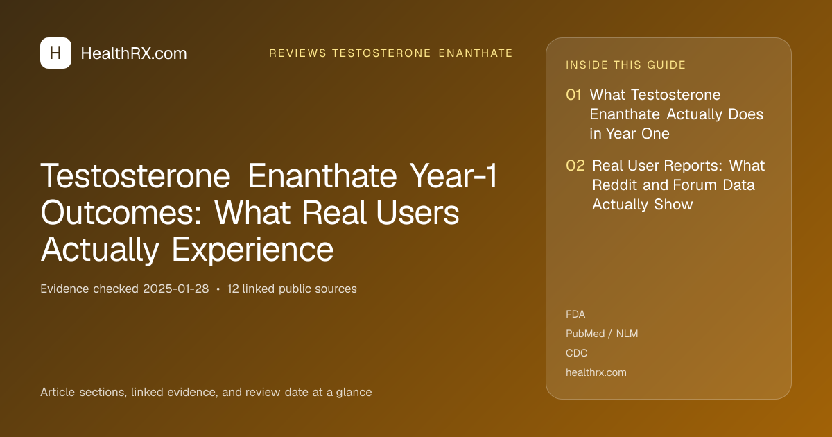 Evidence overview for Testosterone Enanthate Year-1 Outcomes: What Real Users Actually Experience