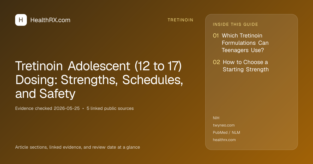 Evidence overview for Tretinoin Adolescent (12 to 17) Dosing: Strengths, Schedules, and Safety
