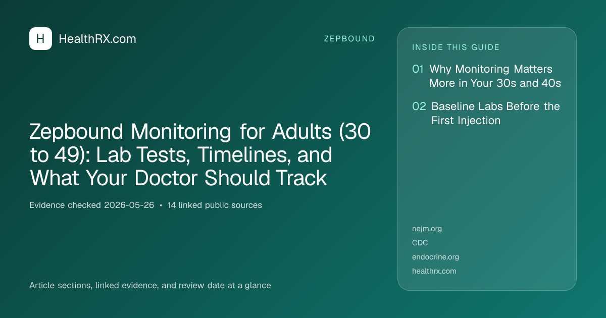 Evidence overview for Zepbound Monitoring for Adults (30 to 49): Lab Tests, Timelines, and What Your Doctor Should Track