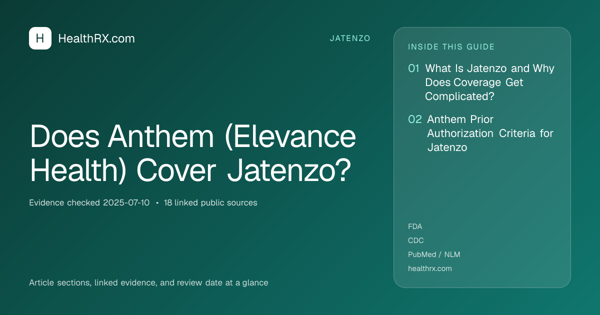 Evidence overview for Does Anthem (Elevance Health) Cover Jatenzo?