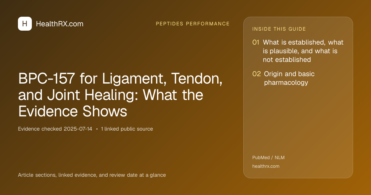 Evidence overview for BPC-157 for Ligament, Tendon, and Joint Healing: What the Evidence Shows
