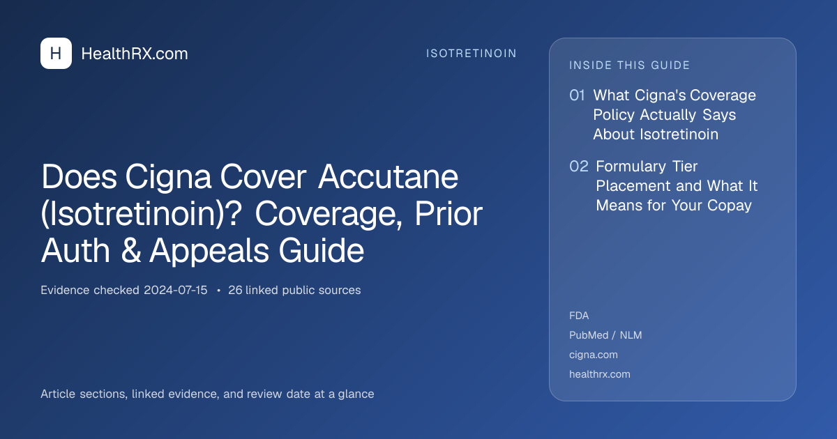 Evidence overview for Does Cigna Cover Accutane (Isotretinoin)? Coverage, Prior Auth & Appeals Guide