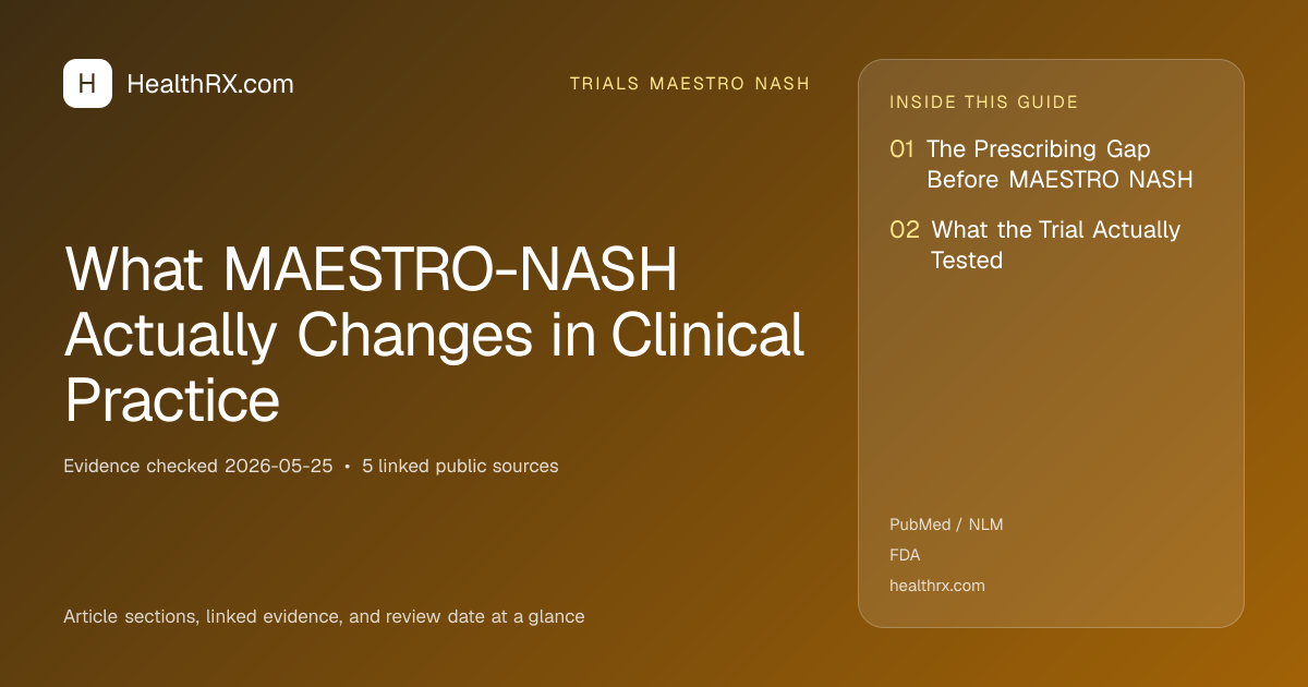 Evidence overview for trials maestro nash: What MAESTRO-NASH Actually Changes in Clinical Practice
