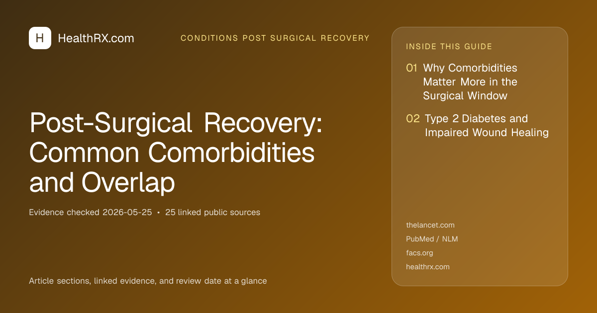 Evidence overview for conditions post surgical recovery: Post-Surgical Recovery: Common Comorbidities and Overlap
