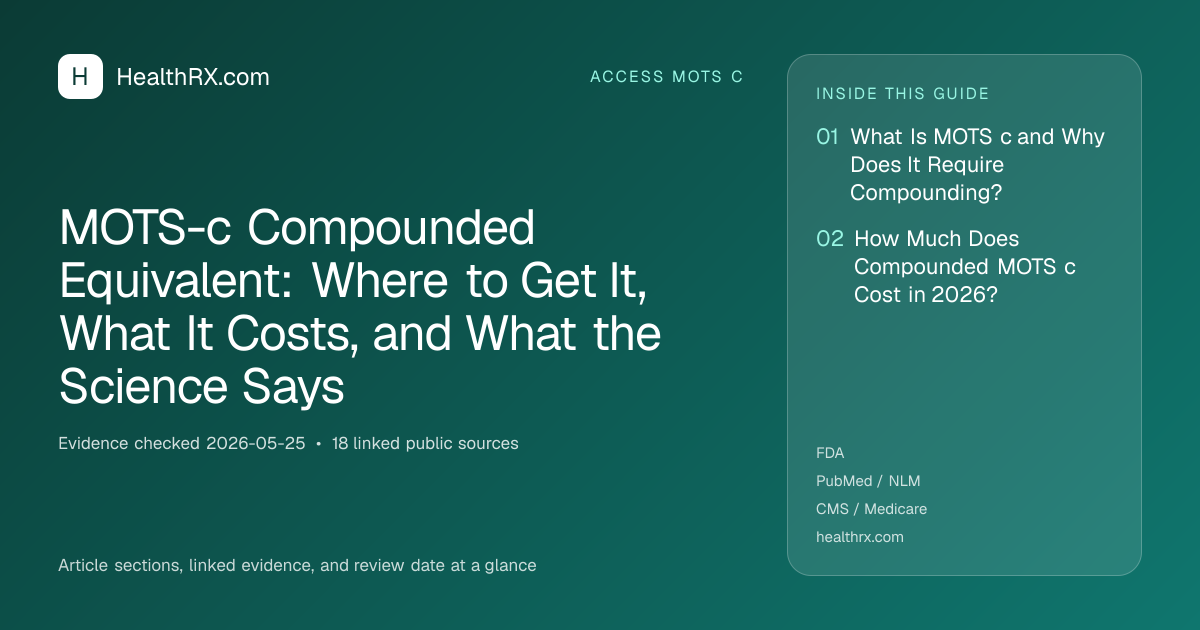 Evidence overview for MOTS-c Compounded Equivalent: Where to Get It, What It Costs, and What the Science Says