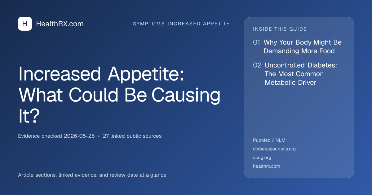Evidence overview for symptoms increased appetite: Increased Appetite: What Could Be Causing It?