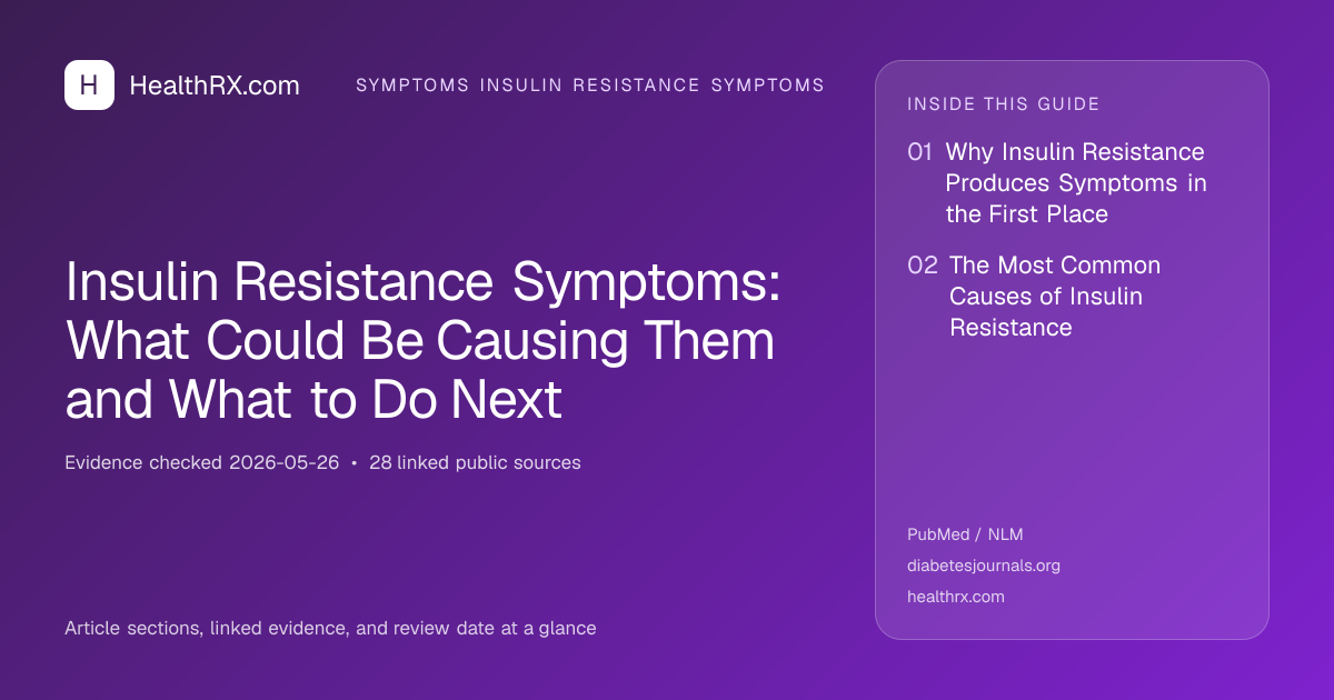 Evidence overview for symptoms insulin resistance symptoms: Insulin Resistance Symptoms: What Could Be Causing Them and What to Do Next