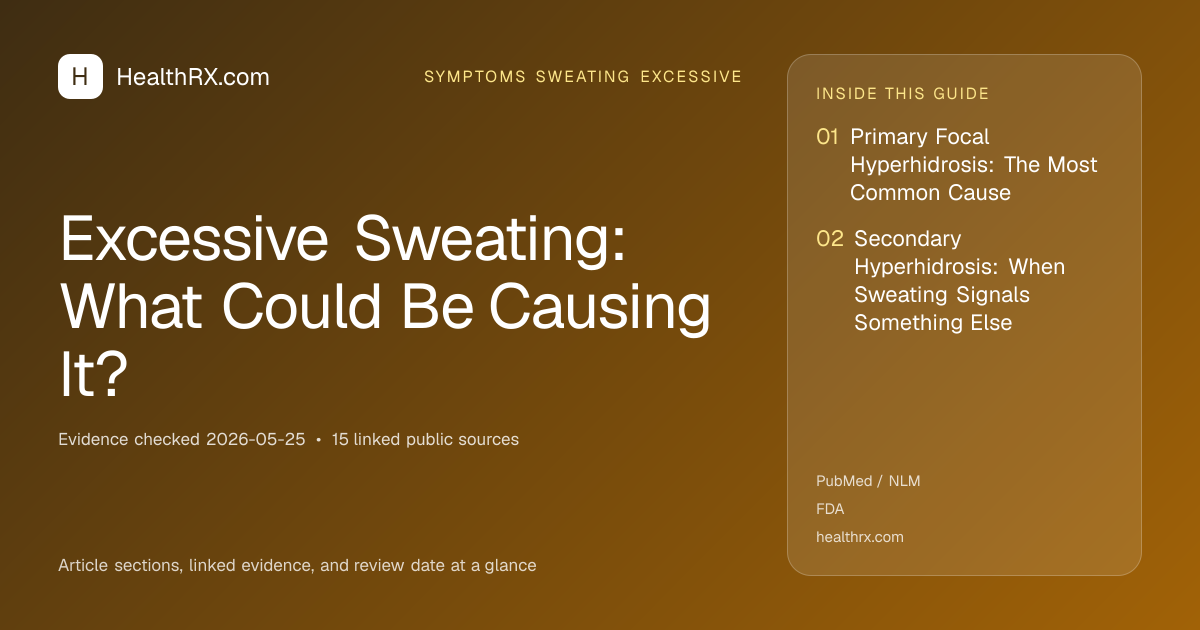 Evidence overview for symptoms sweating excessive: Excessive Sweating: What Could Be Causing It?