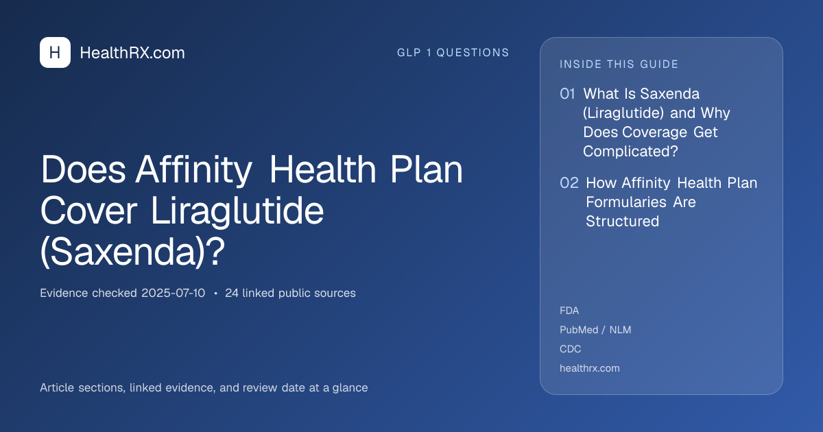 Evidence overview for Does Affinity Health Plan Cover Liraglutide (Saxenda)?