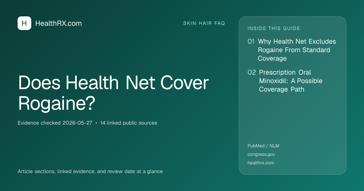 Evidence overview for Does Health Net Cover Rogaine?