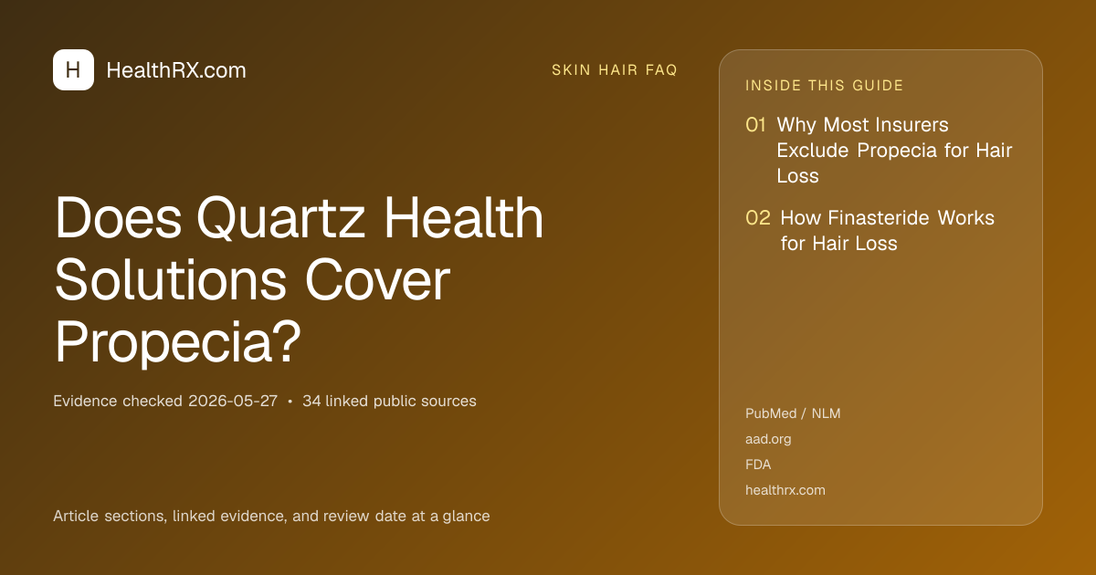 Evidence overview for Does Quartz Health Solutions Cover Propecia?