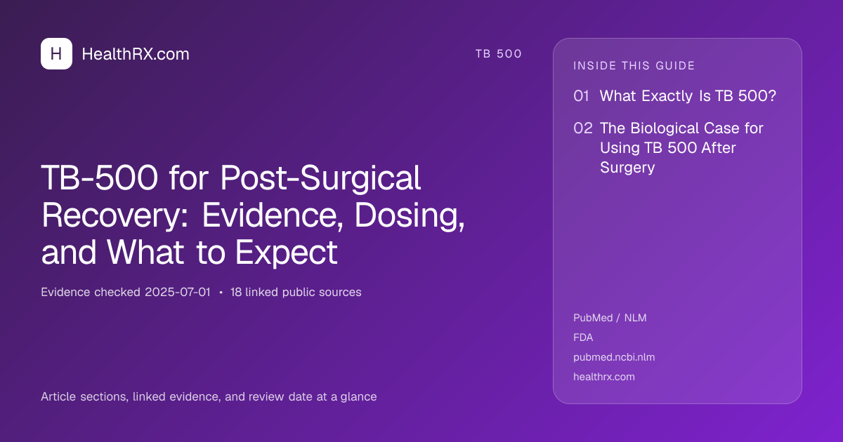 Evidence overview for TB-500 for Post-Surgical Recovery: Evidence, Dosing, and What to Expect