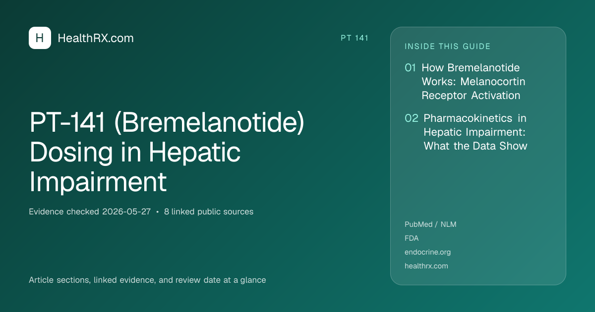 Evidence overview for PT-141 (Bremelanotide) Dosing in Hepatic Impairment
