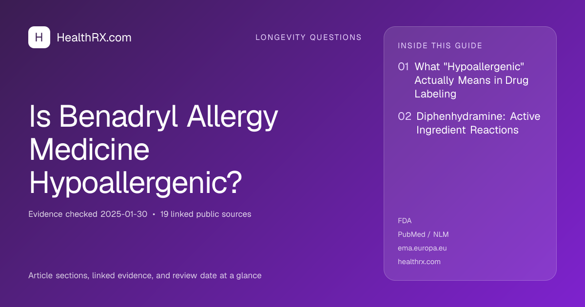 Evidence overview for longevity questions: Is Benadryl Allergy Medicine Hypoallergenic?