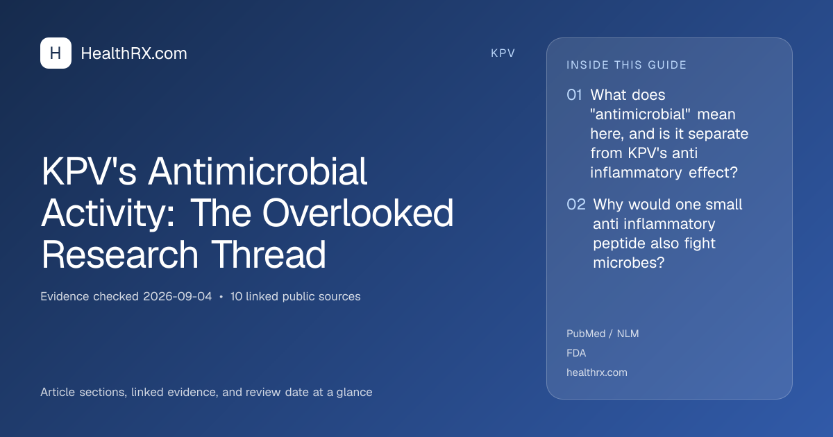 Evidence overview for KPV's Antimicrobial Activity: The Overlooked Research Thread