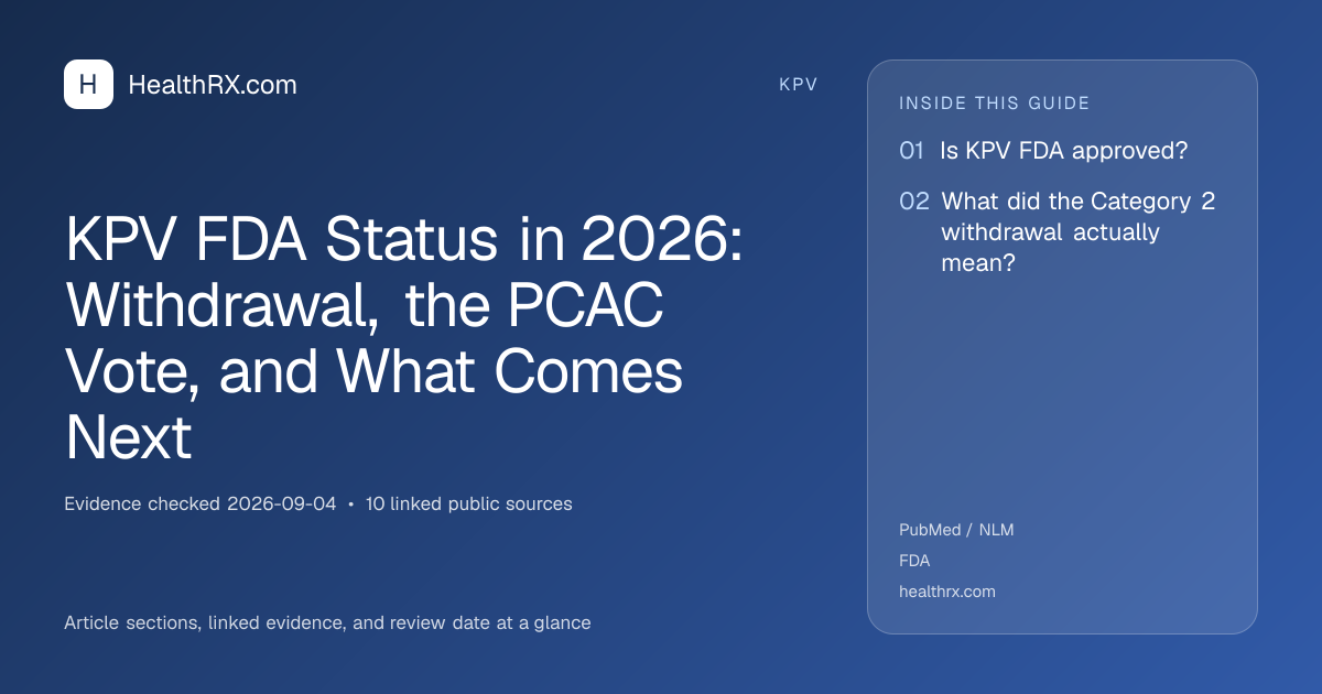 Evidence overview for kpv: KPV FDA Status in 2026: Withdrawal, the PCAC Vote, and What Comes Next