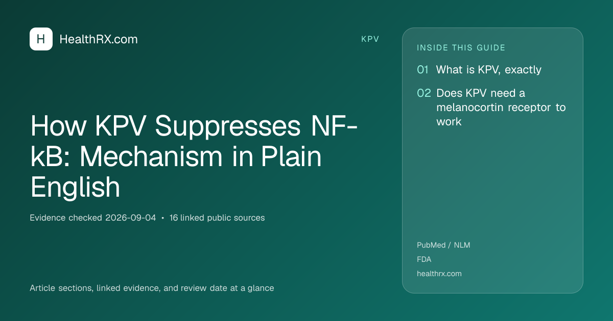 Evidence overview for How KPV Suppresses NF-kB: Mechanism in Plain English