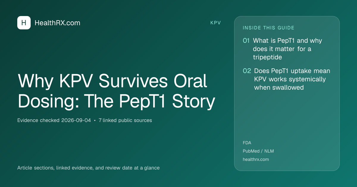 Evidence overview for Why KPV Survives Oral Dosing: The PepT1 Story