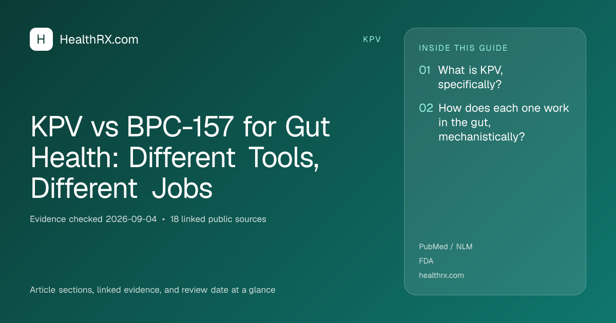 Evidence overview for KPV vs BPC-157 for Gut Health: Different Tools, Different Jobs