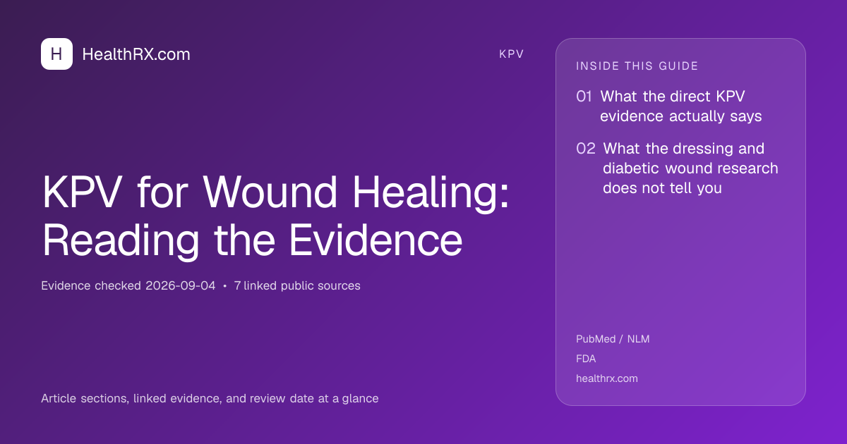 Evidence overview for KPV for Wound Healing: Reading the Evidence