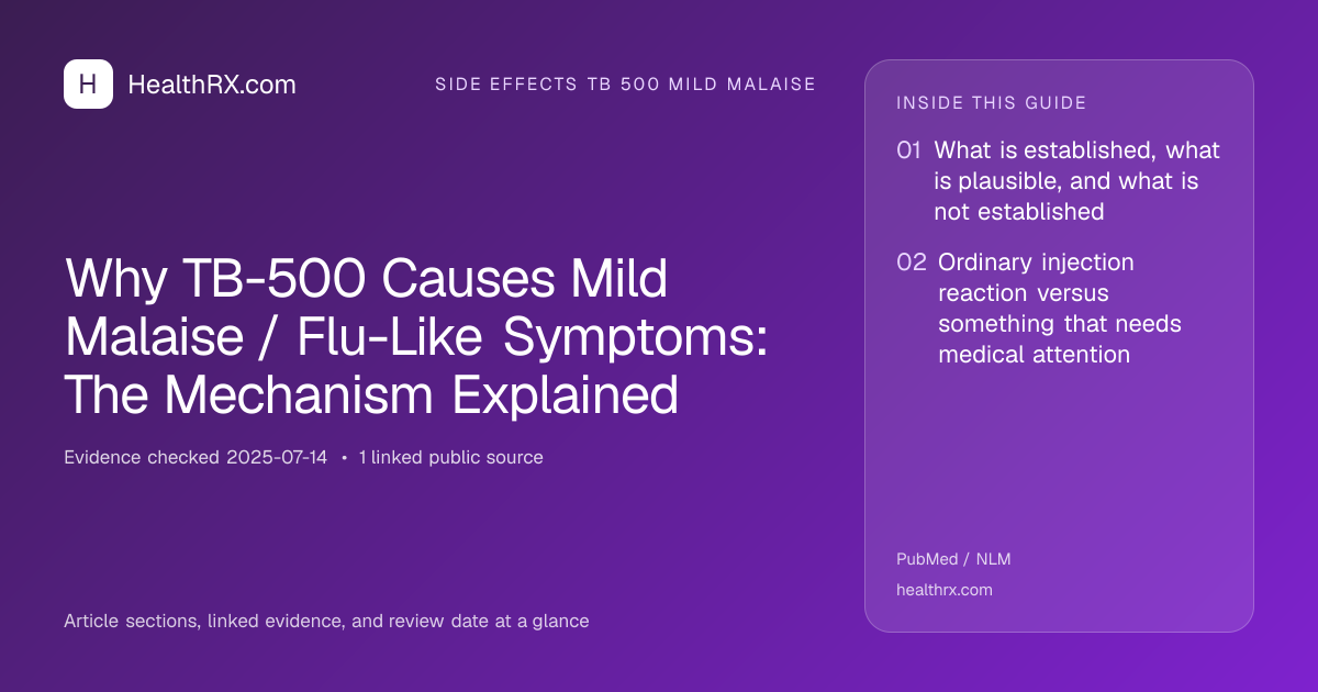 Evidence overview for Why TB-500 Causes Mild Malaise / Flu-Like Symptoms: The Mechanism Explained