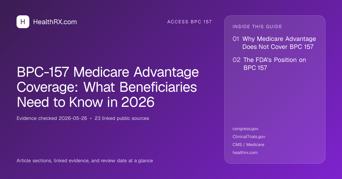 Evidence overview for BPC-157 Medicare Advantage Coverage: What Beneficiaries Need to Know in 2026