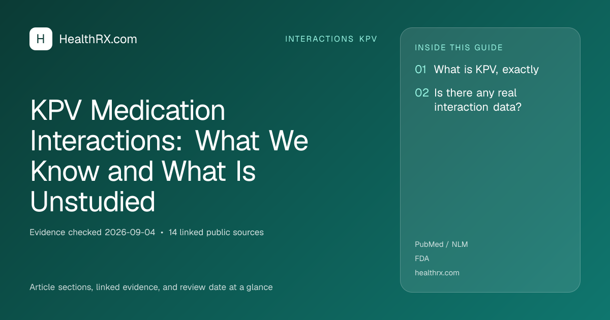 Evidence overview for KPV Medication Interactions: What We Know and What Is Unstudied