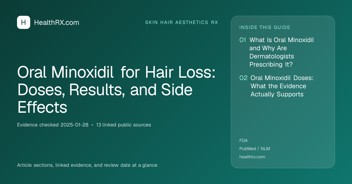 Evidence overview for Oral Minoxidil for Hair Loss: Doses, Results, and Side Effects