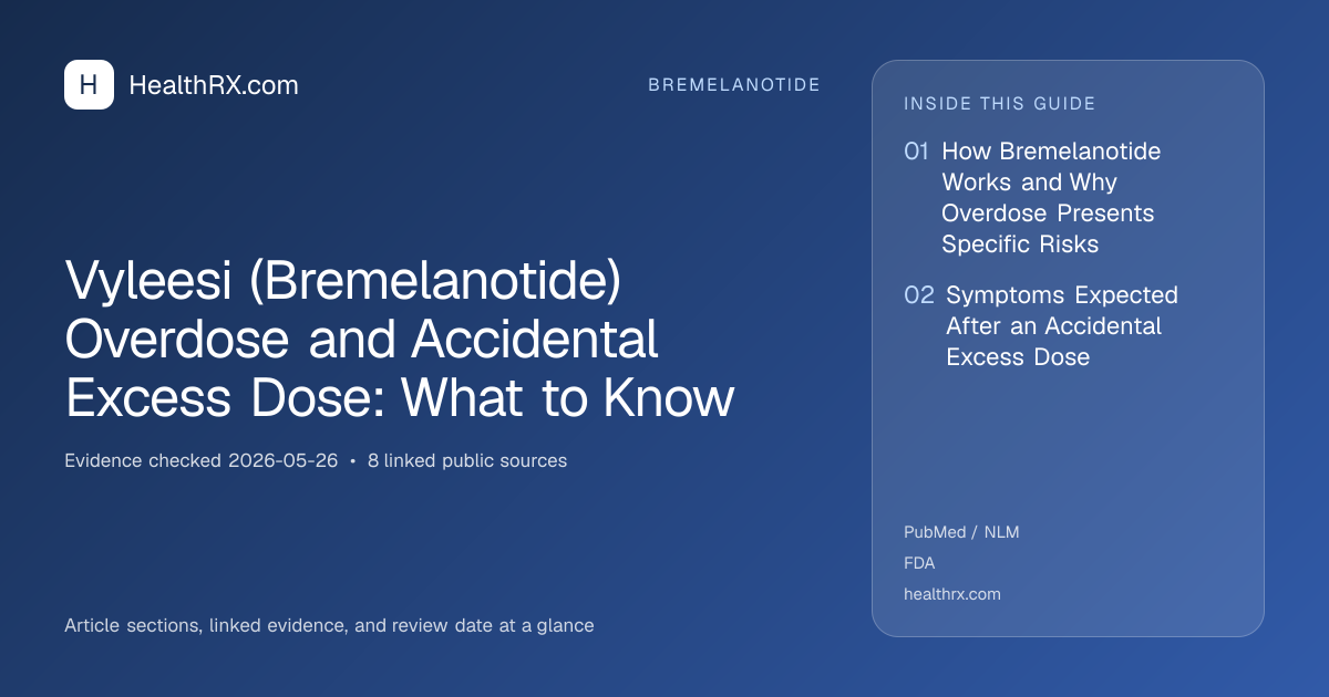 Evidence overview for bremelanotide: Vyleesi (Bremelanotide) Overdose and Accidental Excess Dose: What to Know