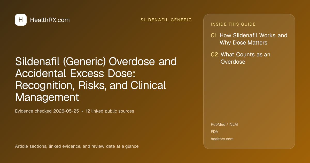 Evidence overview for Sildenafil (Generic) Overdose and Accidental Excess Dose: Recognition, Risks, and Clinical Management