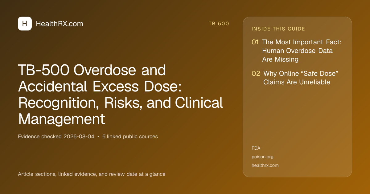 Evidence overview for TB-500 Overdose and Accidental Excess Dose: Recognition, Risks, and Clinical Management