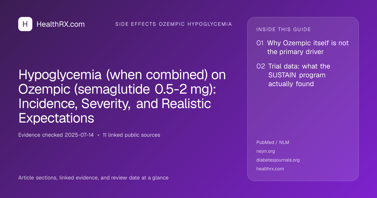 Evidence overview for Hypoglycemia (when combined) on Ozempic (semaglutide 0.5-2 mg): Incidence, Severity, and Realistic Expectations