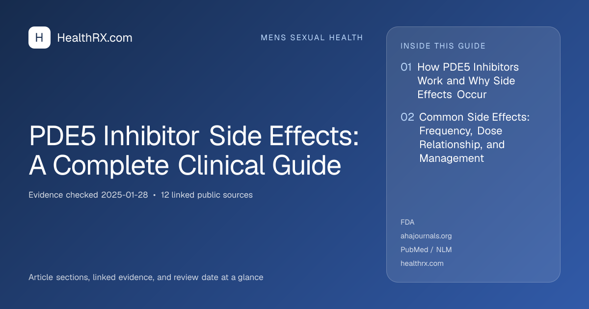 Evidence overview for PDE5 Inhibitor Side Effects: A Complete Clinical Guide