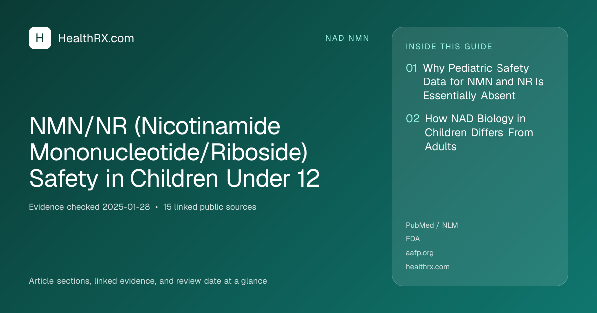 Evidence overview for NMN/NR (Nicotinamide Mononucleotide/Riboside) Safety in Children Under 12