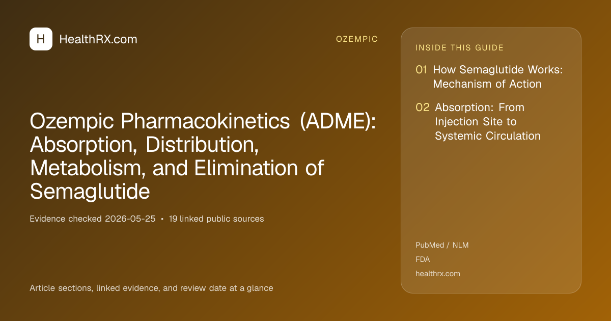 Evidence overview for Ozempic Pharmacokinetics (ADME): Absorption, Distribution, Metabolism, and Elimination of Semaglutide