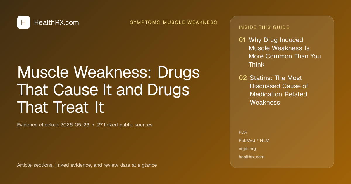 Evidence overview for Muscle Weakness: Drugs That Cause It and Drugs That Treat It