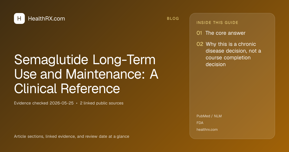 Evidence overview for Semaglutide Long-Term Use and Maintenance: A Clinical Reference