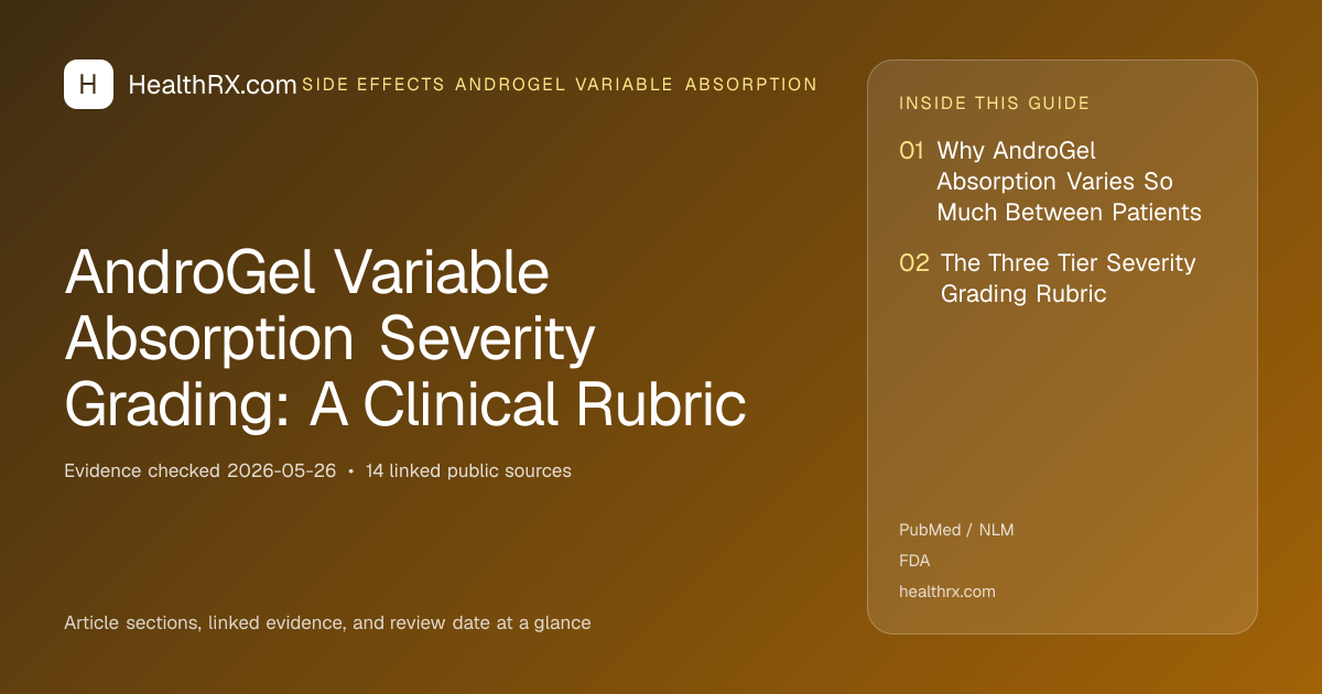 Evidence overview for AndroGel Variable Absorption Severity Grading: A Clinical Rubric