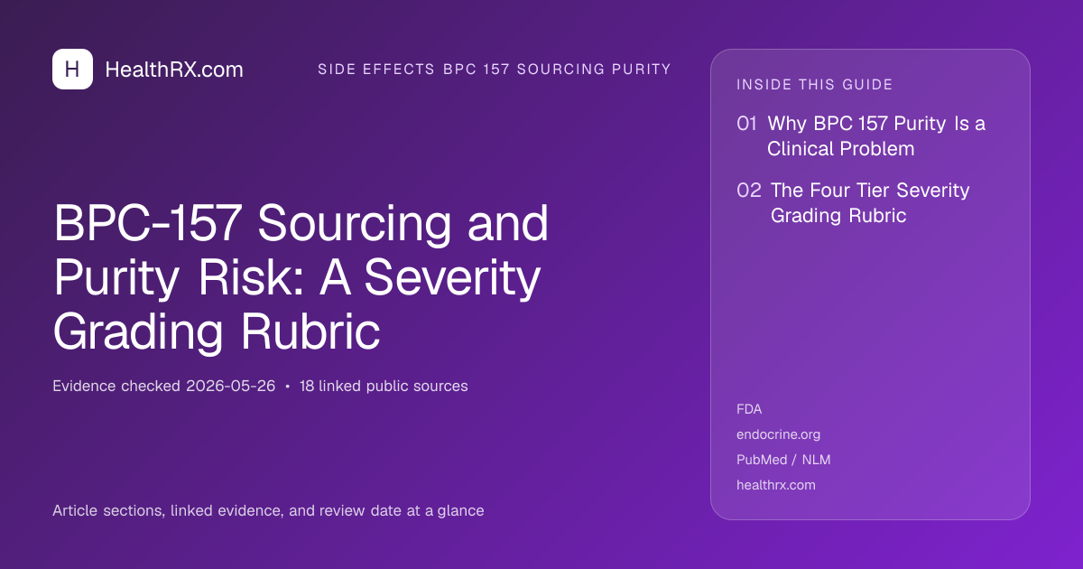 Evidence overview for BPC-157 Sourcing and Purity Risk: A Severity Grading Rubric
