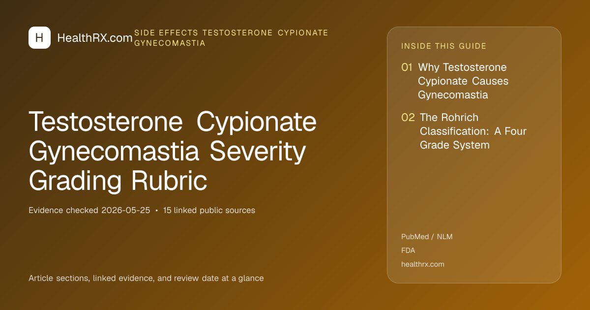 Evidence overview for Testosterone Cypionate Gynecomastia Severity Grading Rubric